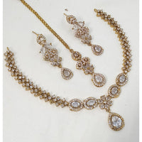 NAFJ Crystal Stone And Austrian Elegant Necklace Set