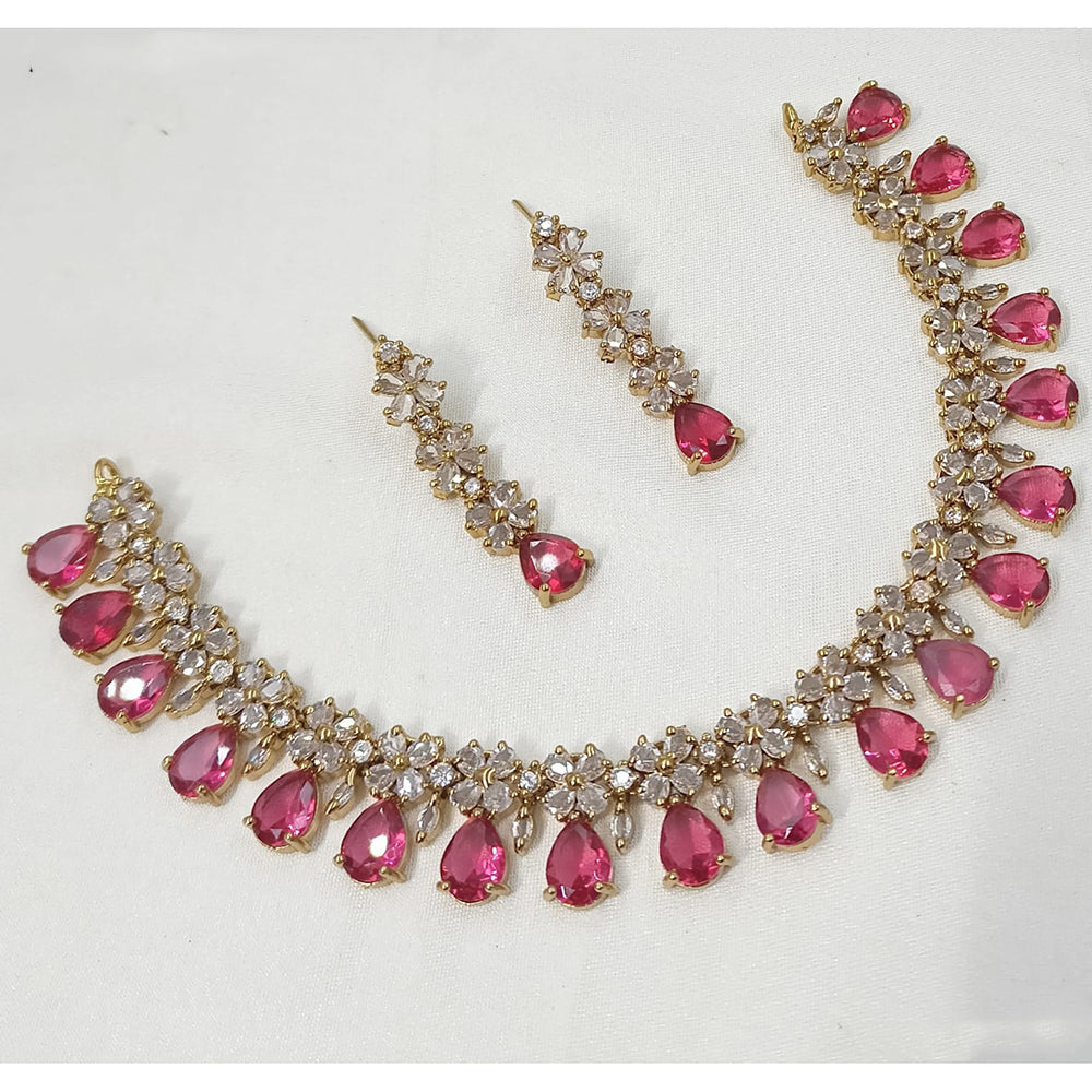 NAFJ Designer American Diamond Necklace Set