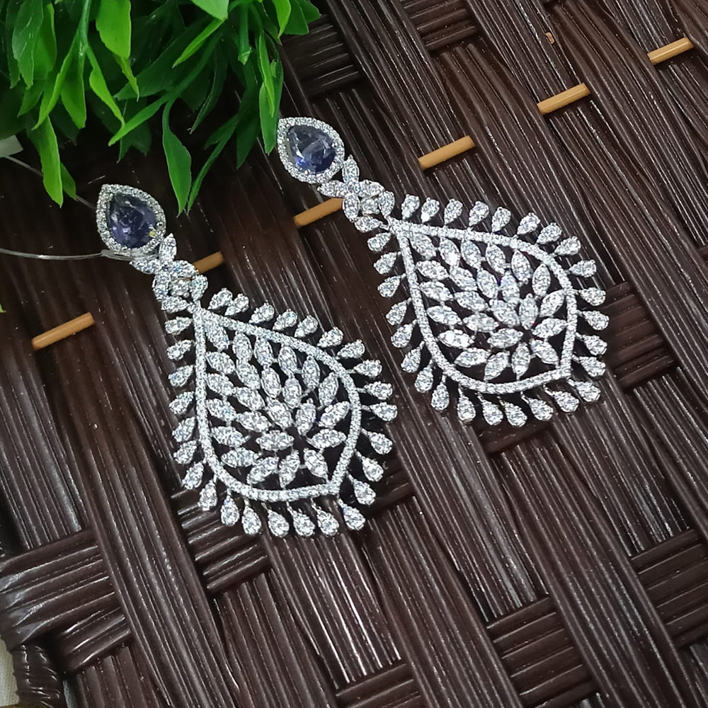 NAFJ Designer American Diamond Party Wear Dangler Earrings