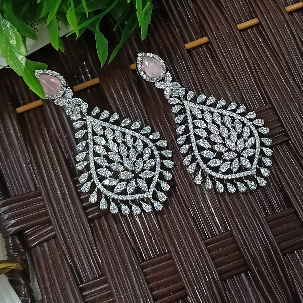 NAFJ Designer American Diamond Party Wear Dangler Earrings