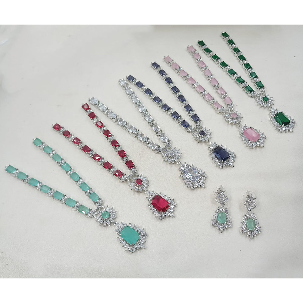 NAFJ Designer American Diamond Necklace Set