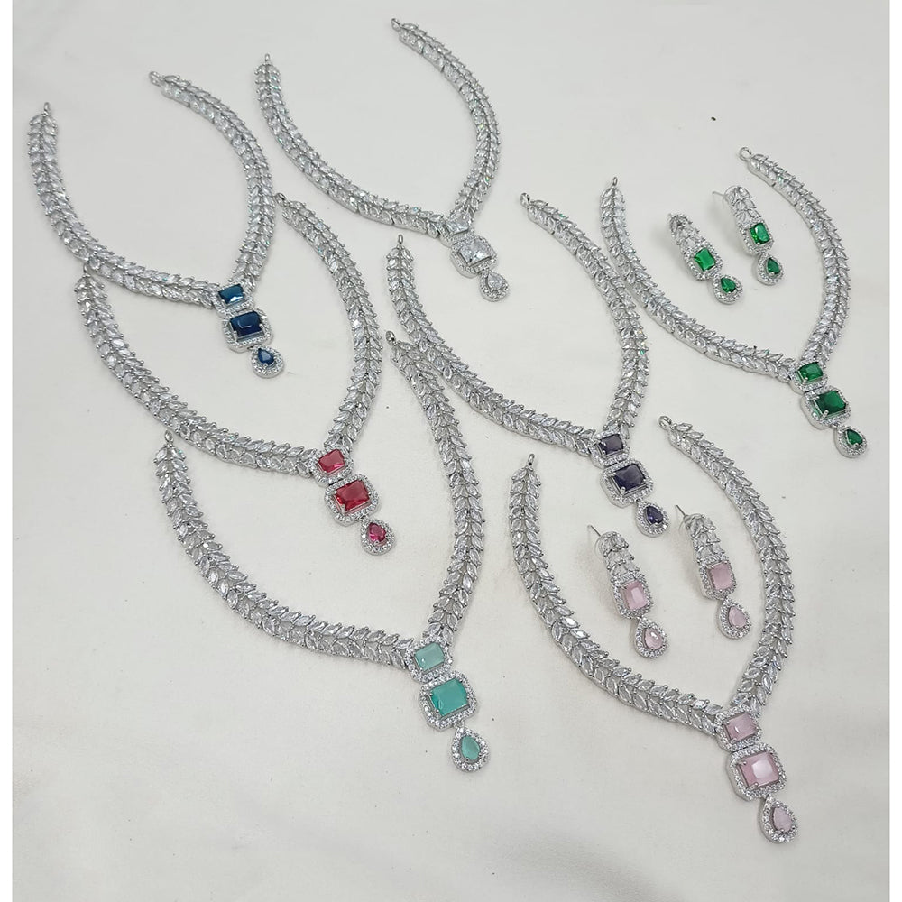 NAFJ Designer American Diamond Necklace Set