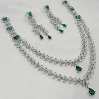 NAFJ Designer American Diamond Necklace Set