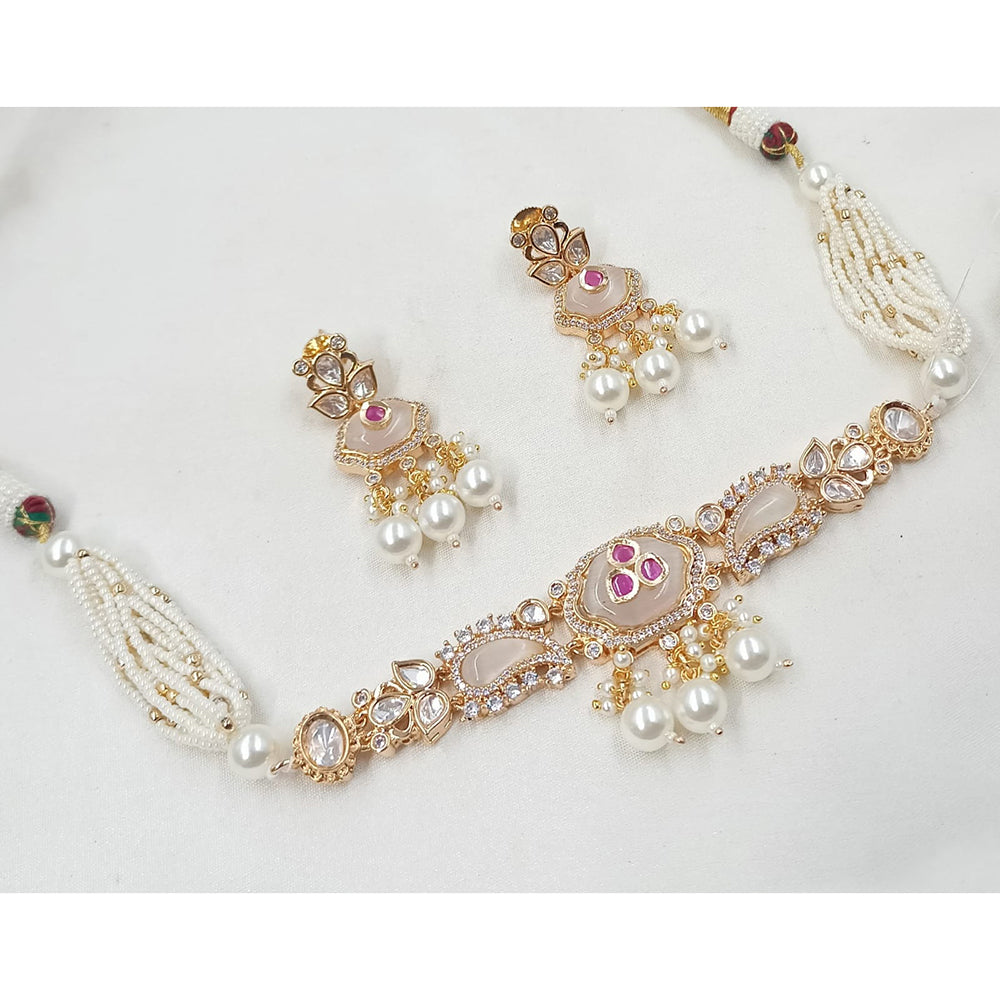 NAFJ Austrian Stone And Kundan Necklace Set