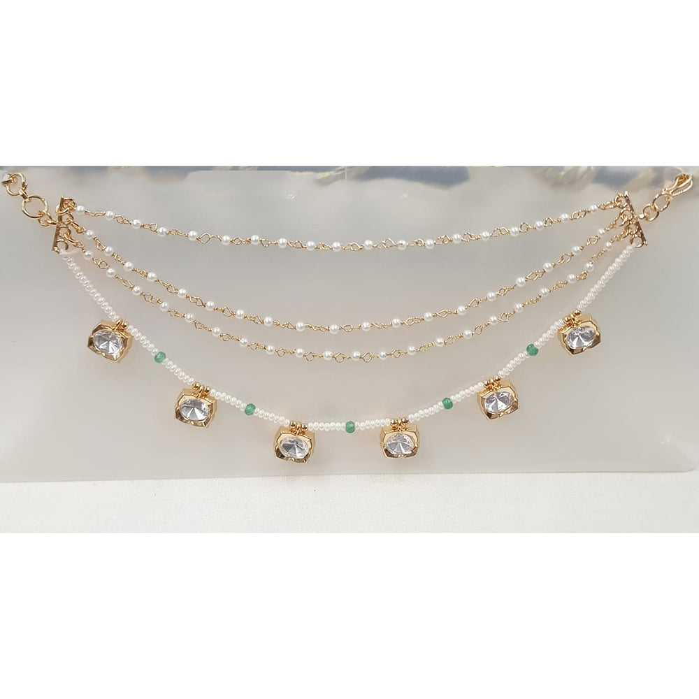 NAFJ Royal Crystal Stone And Pearl Designer Kan Chain