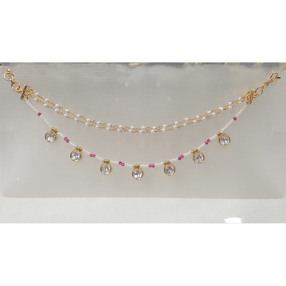 NAFJ Royal Crystal Stone And Pearl Designer Kan Chain