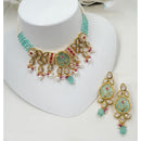 NAFJ Delicate Crystal Stone And Pearl Choker Necklace Set