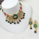 NAFJ Delicate Crystal Stone And Pearl Choker Necklace Set