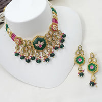 NAFJ Delicate Crystal Stone And Pearl Choker Necklace Set