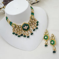 NAFJ Delicate Crystal Stone And Pearl Choker Necklace Set