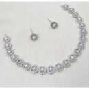 NAFJ Elegant Austrian Stone And Pearl Statement Necklace Set