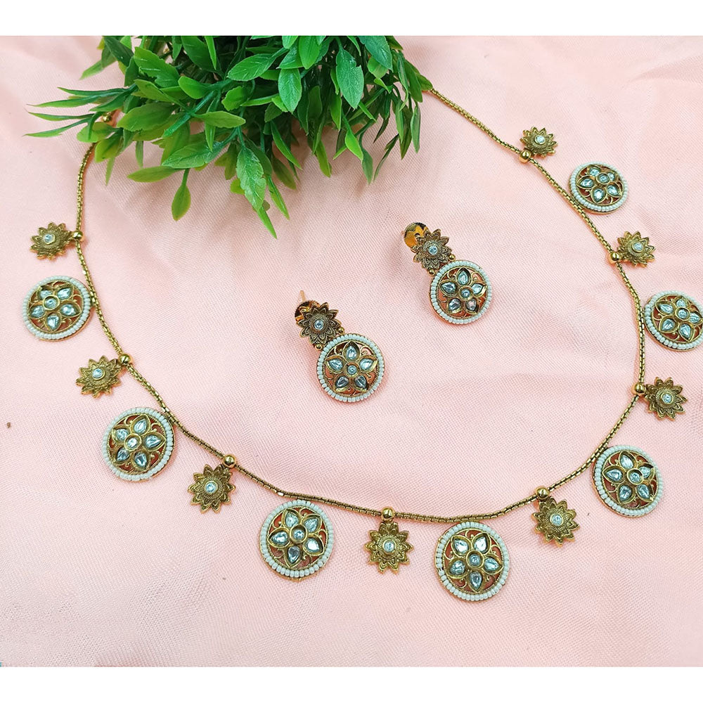 NAFJ Royal Pota Stone And Austrian Pearl Necklace Set