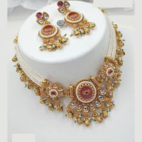 NAFJ Royal Pota Stone And Pearl Choker Necklace Set