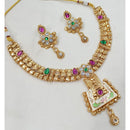 NAFJ Royal Pota Stone And Pearl Meenakari Necklace Set