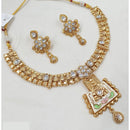 NAFJ Royal Pota Stone And Pearl Meenakari Necklace Set