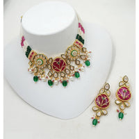 NAFJ Royal Pota Stone And Pearl Choker Necklace Set