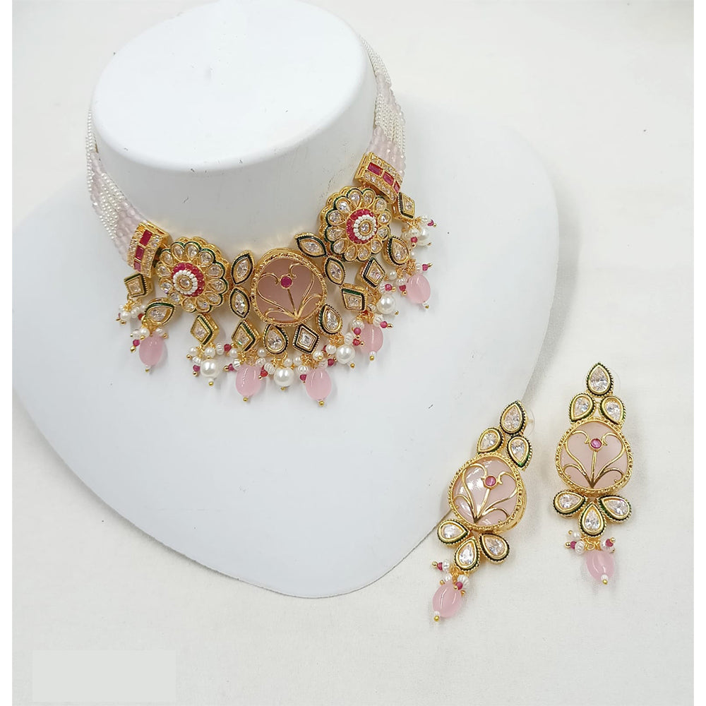 NAFJ Royal Pota Stone And Pearl Choker Necklace Set