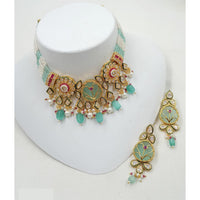 NAFJ Royal Pota Stone And Pearl Choker Necklace Set