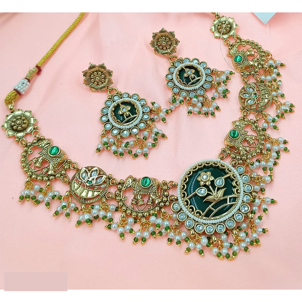 NAFJ Royal Pota Stone And Pearl Necklace Set