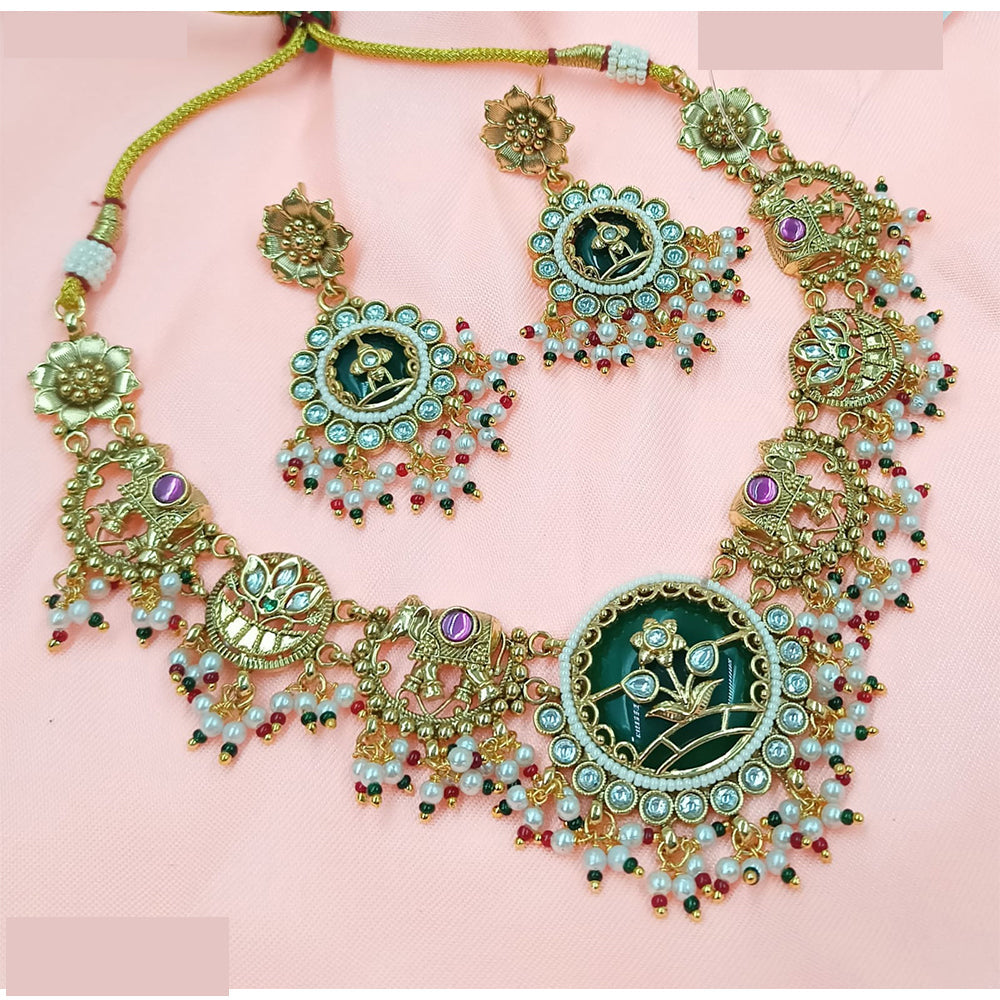 NAFJ Royal Pota Stone And Pearl Necklace Set