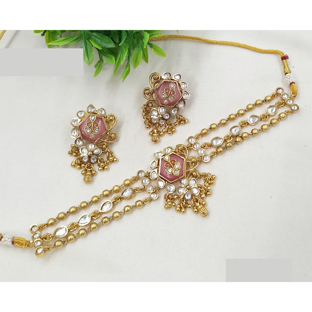 NAFJ Royal Pota Stone And Pearl Choker Necklace Set