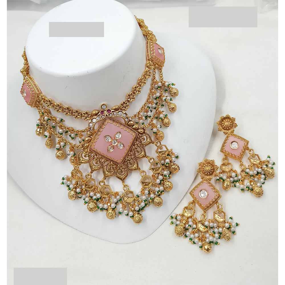 NAFJ Royal Pota Stone And Pearl Choker Necklace Set