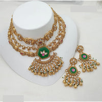 NAFJ Royal Pota Stone And Pearl Choker Necklace Set