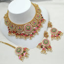 NAFJ Royal Pota Stone And Pearl Meenakari Necklace Set