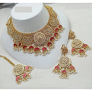 NAFJ Royal Pota Stone And Pearl Meenakari Necklace Set