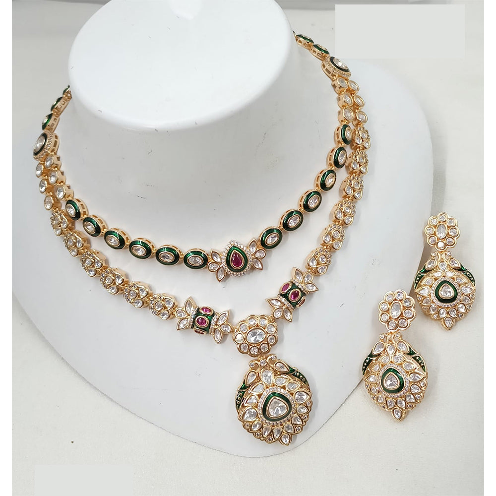 NAFJ Heritage Polki Kundan And Meenakari Necklace Set