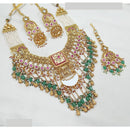 NAFJ Royal Pota Stone And Pearl Meenakari Necklace Set