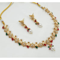 NAFJ Royal Pearl And Meenakari Necklace Set