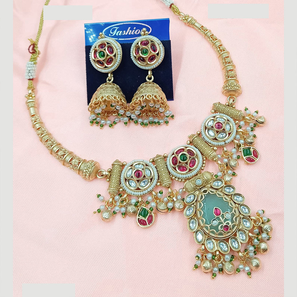 NAFJ Royal Pota Stone And Pearl Necklace Set
