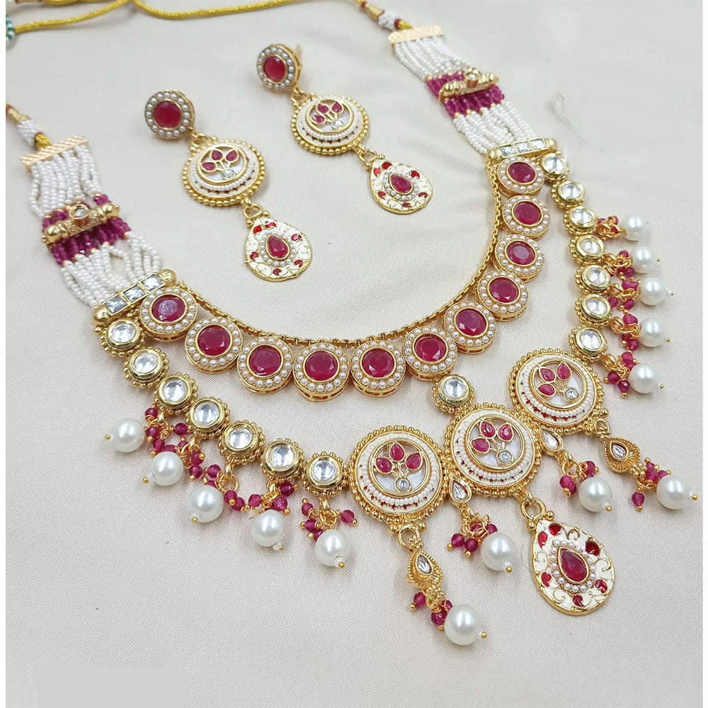 NAFJ Royal Pota Stone And Pearl Necklace Set