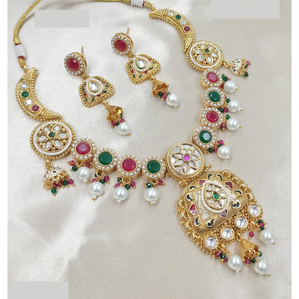 NAFJ Royal Pota Stone And Pearl Necklace Set
