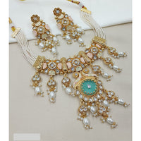 NAFJ Royal Pota Stone And Pearl Meenakari Necklace Set