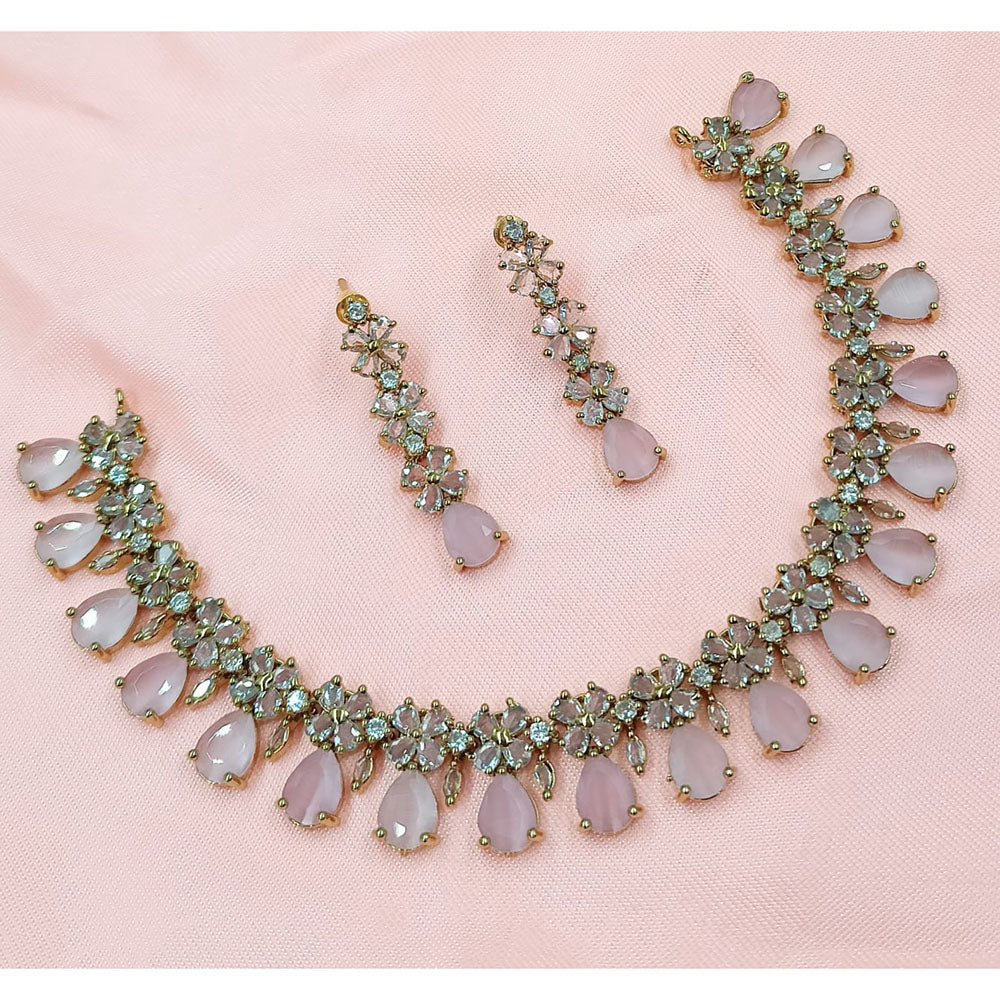 NAFJ Luxury American Diamond Necklace Set