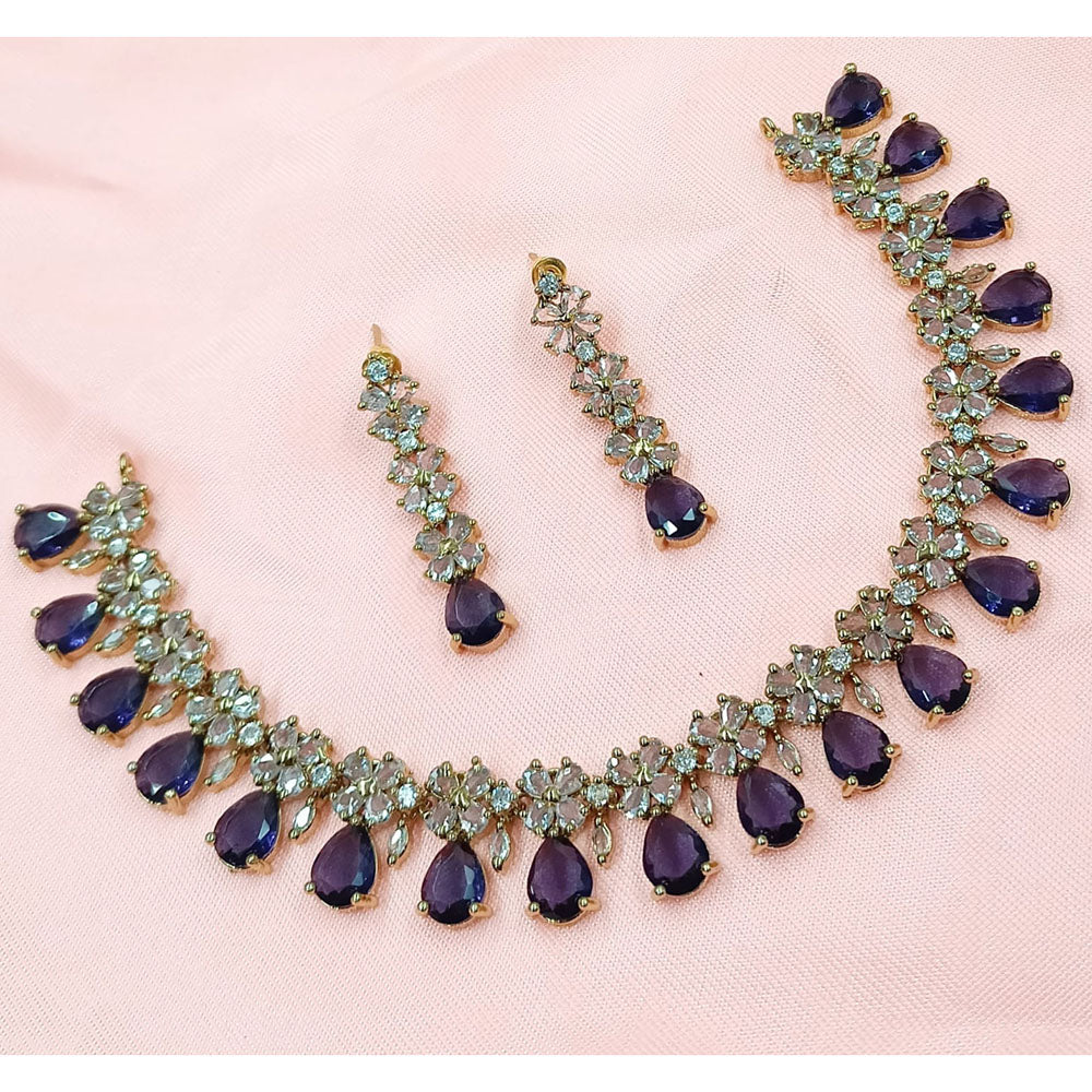 NAFJ Luxury American Diamond Necklace Set