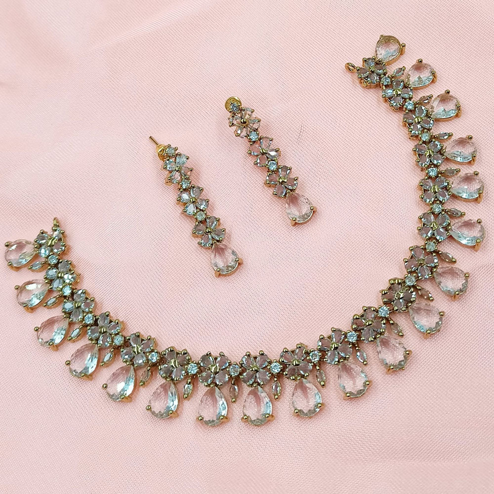 NAFJ Luxury American Diamond Necklace Set