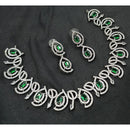 NAFJ Luxury Rhodium Polish American Diamond Necklace Set