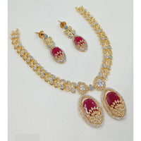 NAFJ Luxury American Diamond Necklace Set