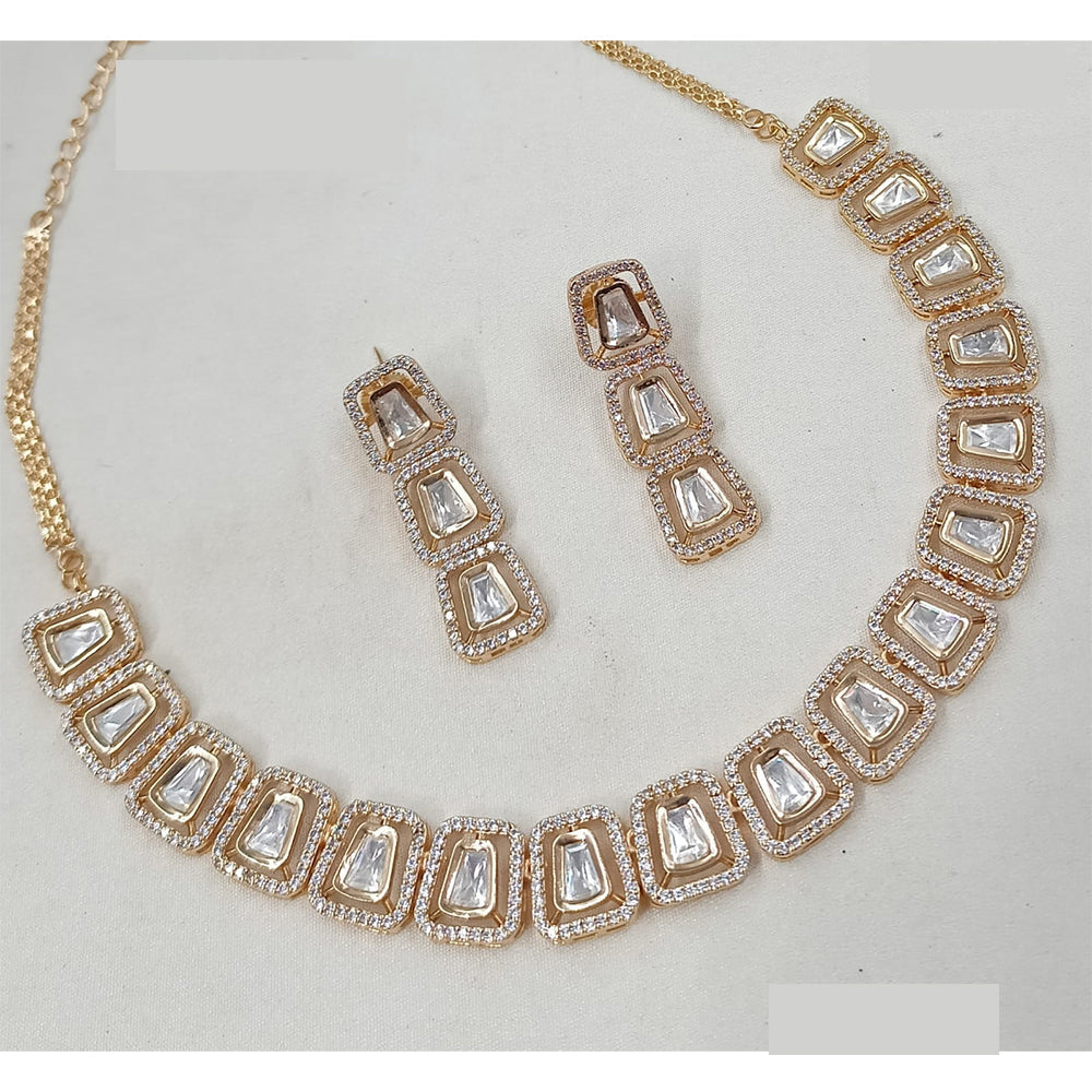 NAFJ Royal Polki Kundan And Austrian Stone Necklace Set