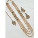 NAFJ Premium Austrian Stone And Pearl Designer Long Necklace Set