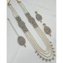 NAFJ Premium Austrian Stone And Pearl Designer Long Necklace Set