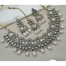 NAFJ Premium Kundan Stone Pearl And Beaded Necklace Set