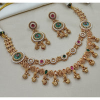 NAFJ Premium Pota Stone And Pearl Necklace Set