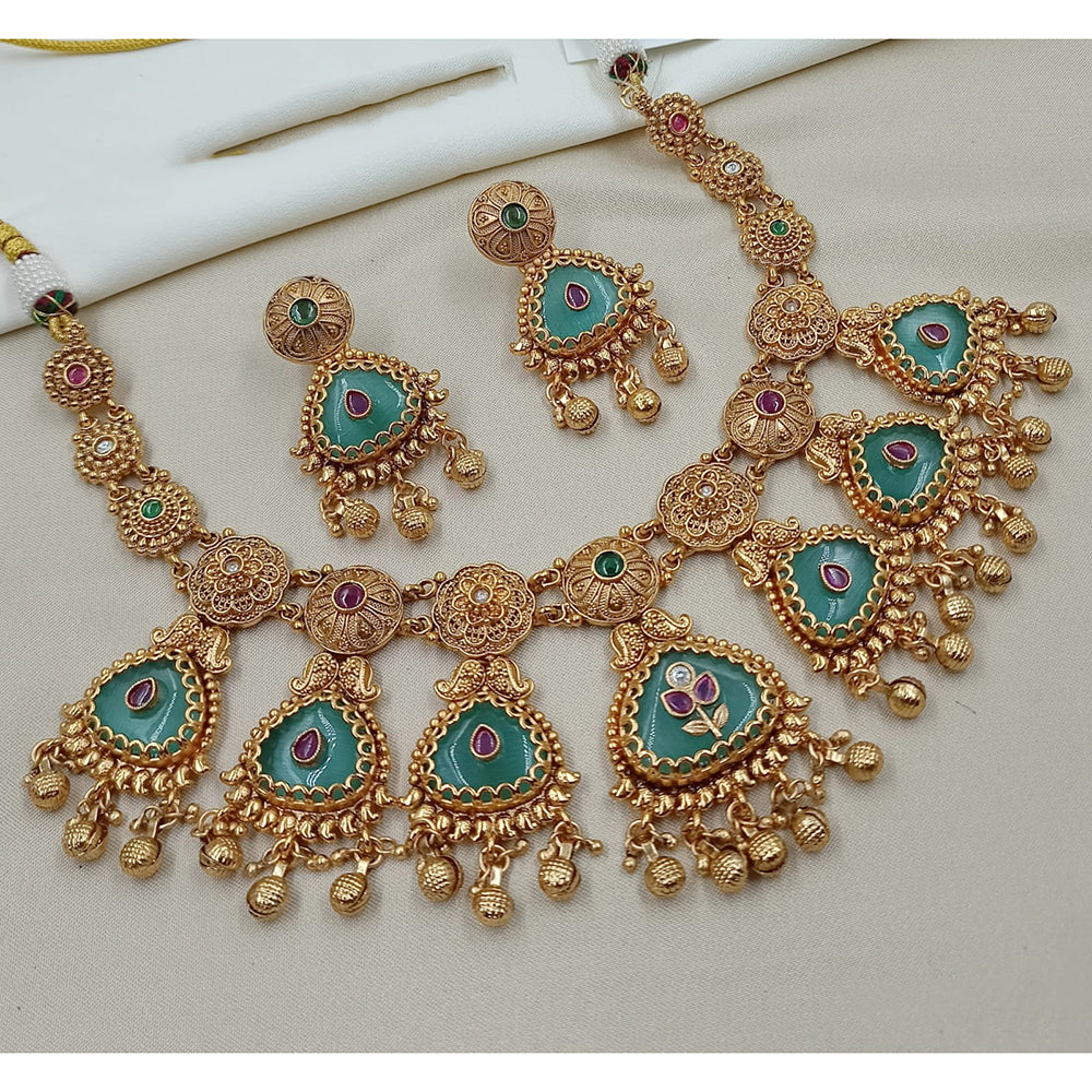 NAFJ Premium Pota Stone And Pearl Necklace Set