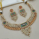 NAFJ Premium Pota Stone And Pearl Necklace Set