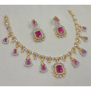 NAFJ Sparkling American Diamond Designer Necklace Set