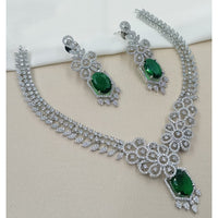 NAFJ Sparkling American Diamond Designer Necklace Set